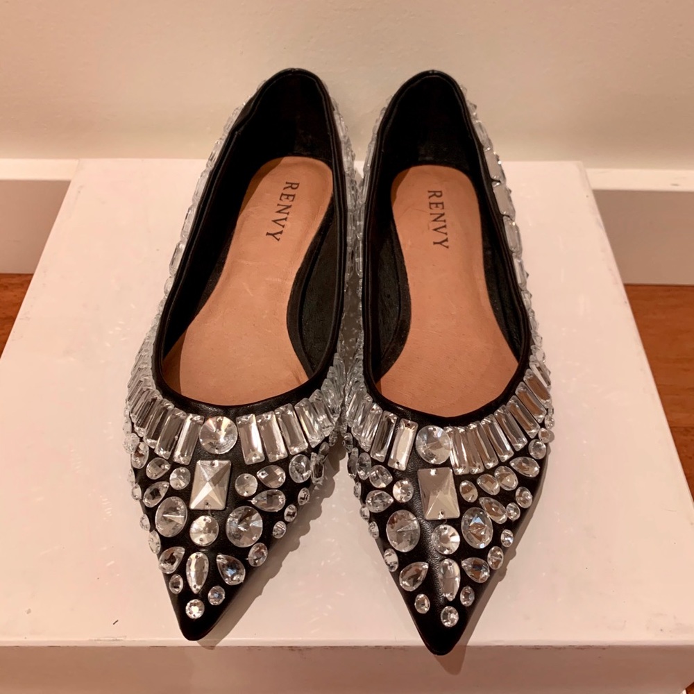 Renvy Crystal-studded Flat